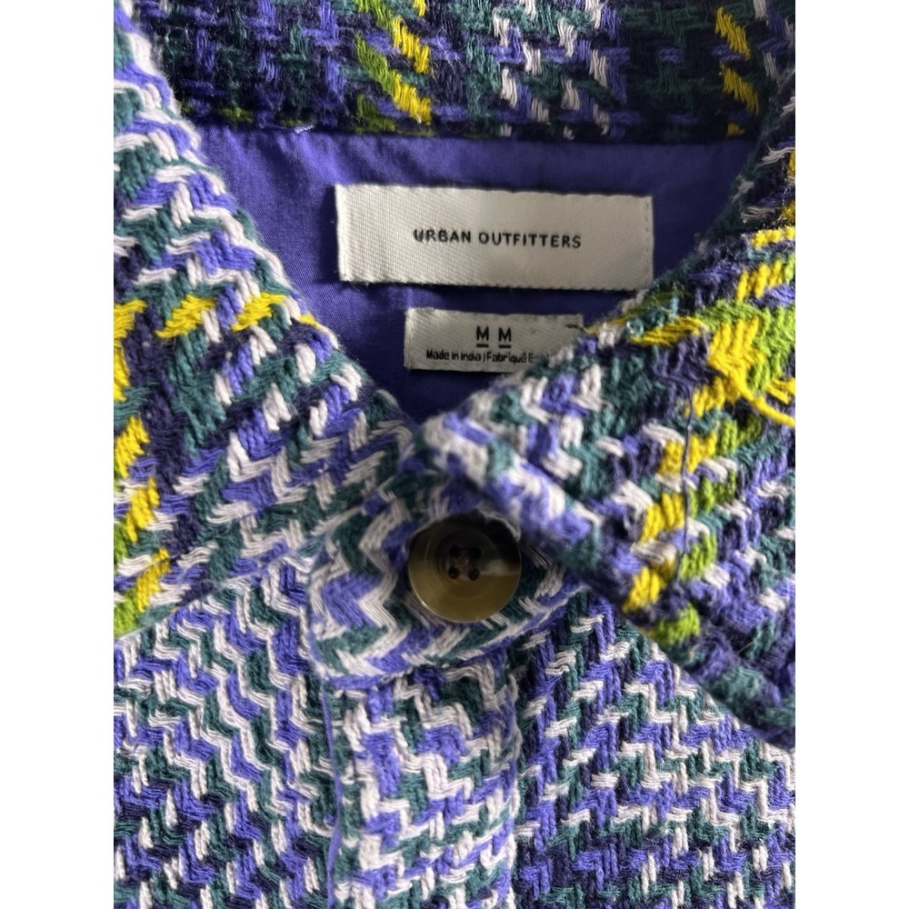 Urban Outfitters Men's‎ Flannel Plaid Woven Twill Shirt Size M Blue/Green - Picture 6 of 9